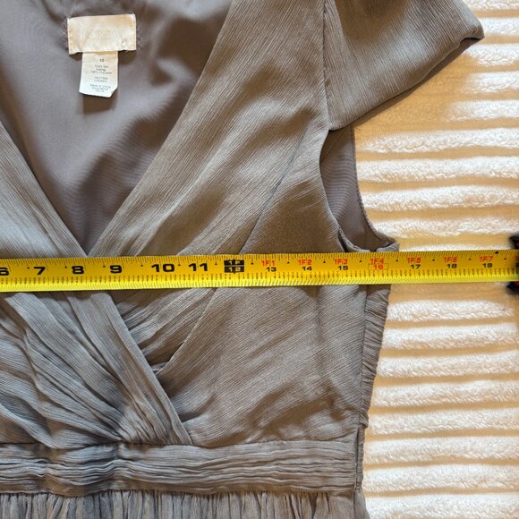 J.Crew Gray Silk Chiffon Mirabelle Dress Dress Size 10 - Picture 7 of 8